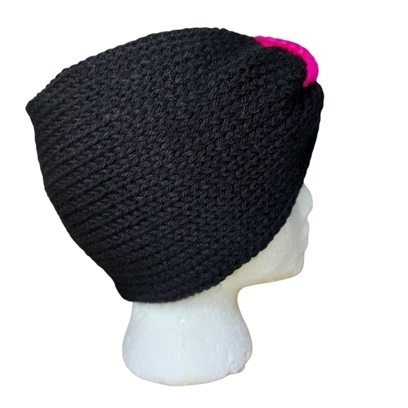 Handcrafted Neon Pink Black Twist Headband - Picture 4 of 6